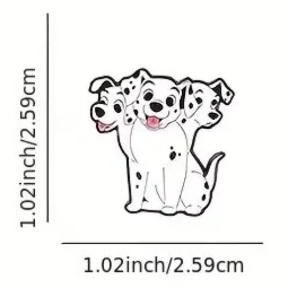 Dalmation Dog Enamel Pin Puppy Brooch Funny Bag Charm Backpack 3 Head Whimsical - Picture 2 of 2